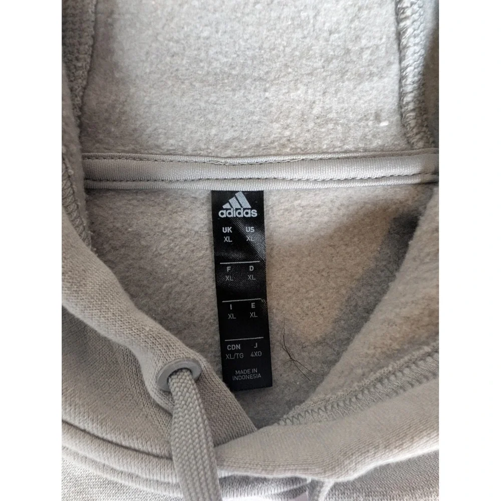 Adidas Hoodie Sweatshirt Mens XL Grey Logo‎ Pullover Hooded Athletic